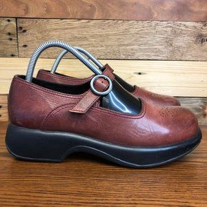 Dansko Leather Mary Jane w/Buckle Euro 40 Cognac